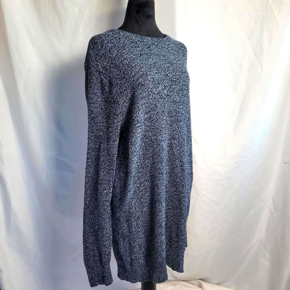 American Eagle Round Neck Long Sleeve Sweater Prep Fit Marbled Blue Size XLT